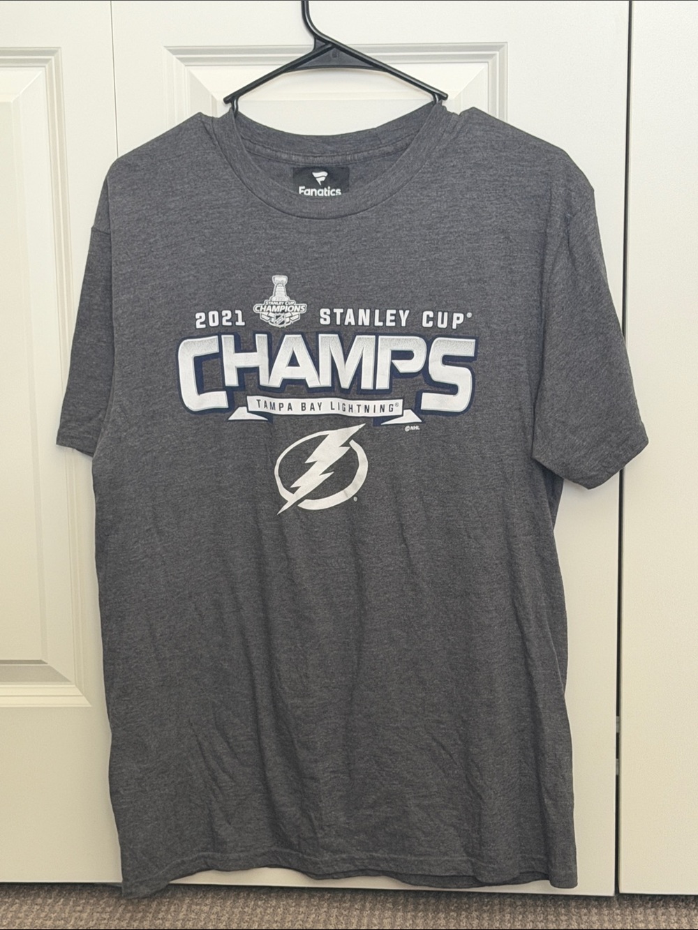 Fanatics Gray Tampa Bay Lightning 2021 Champs T-Shirt